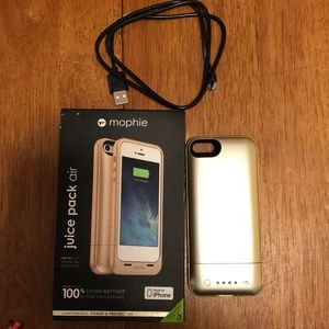 iPhone 5 5s and maybe SE Morohie charging case.